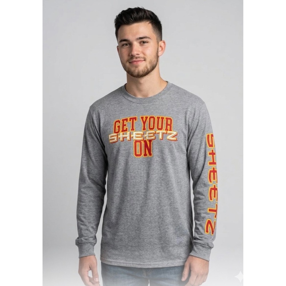 Sheetz Get Your Sheetz On Long Sleeve Graphic Tee Heather Gray Mens XL
